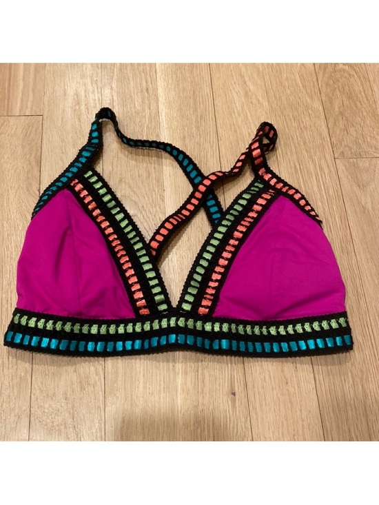 La Blanca Other - La Blanca Hot Pink Crochet-Trim bikini set